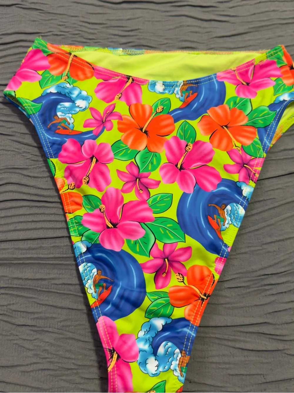 Frankie's Bikinis Neon Floral Bikini Bottom